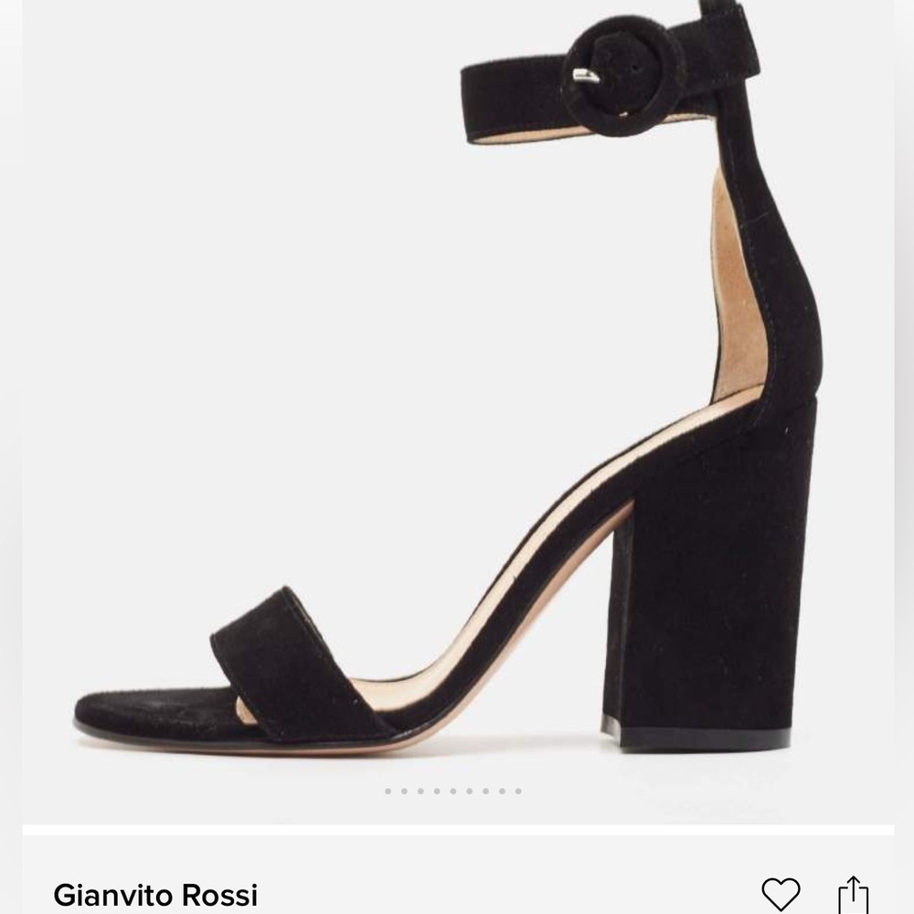 Gianvito Rossi Black Suede Versilia Sandals size 7